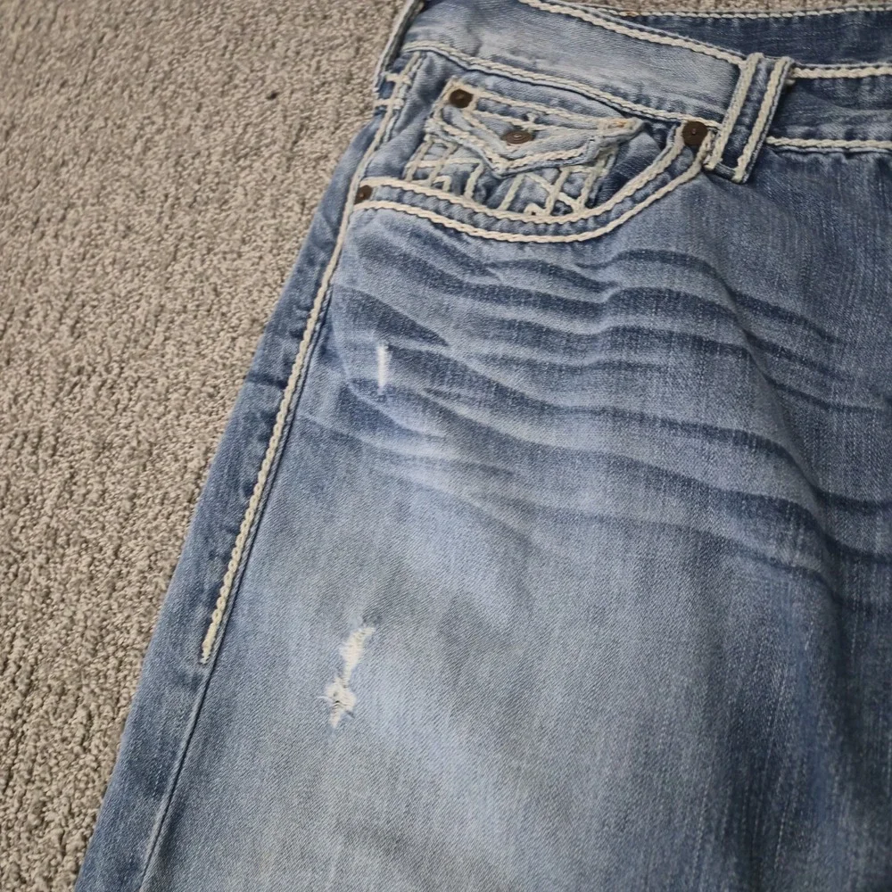 Vintage True Religion Deadwood Ropestitch Jeans Size 38 Designer Flap Pocket